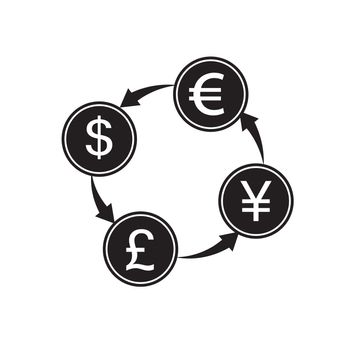 money transfer Icon, Money convert icon. Euro Dollar. Flat design style.