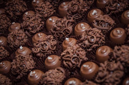 chocolate truffle on the wedding candy table