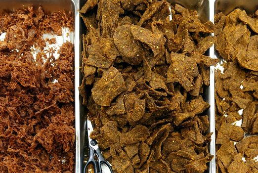 Chinese beef and pork jerky with soy sauce and five spice
