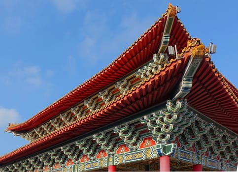 Roof and support structure of a Chinese temple