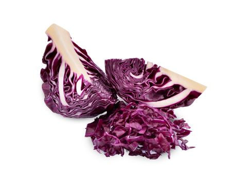 Purple cabbage isolated on white background