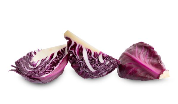 Purple cabbage isolated on white background