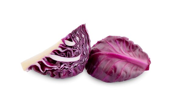 Purple cabbage isolated on white background