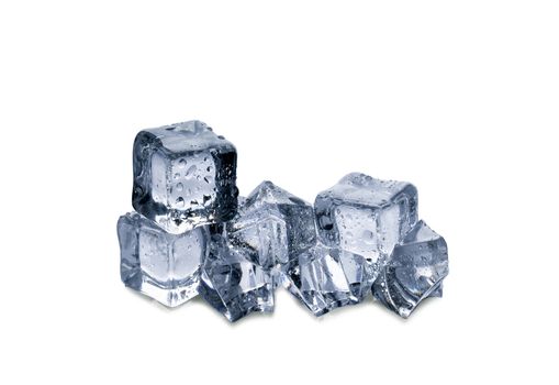 ice cubes on white background