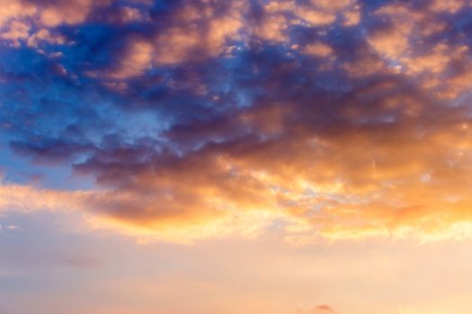 colorful dramatic sky with cloud at sunset