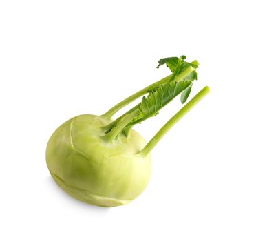 fresh kohlrabi isolated on white background