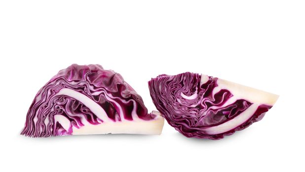 Purple cabbage isolated on white background