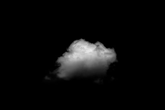 White cloud isolated on a black background realistic cloud