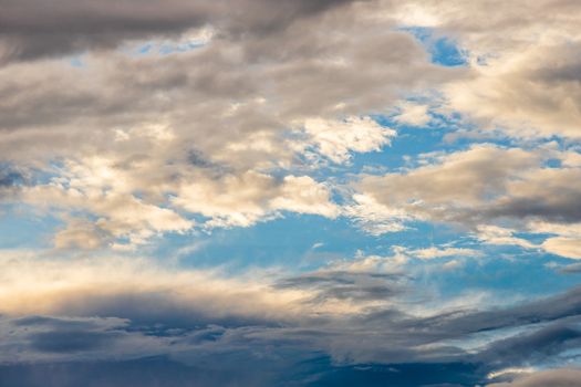 colorful dramatic sky with cloud at sunset