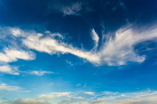 colorful dramatic sky with cloud at sunset