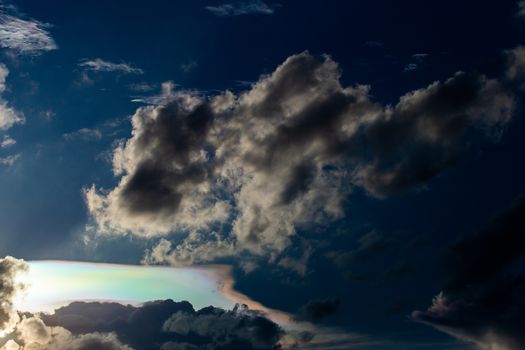 colorful dramatic sky with cloud at sunset