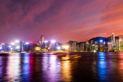 Hong Kong Skyline Kowloon from Fei Ngo Shan hill sunset