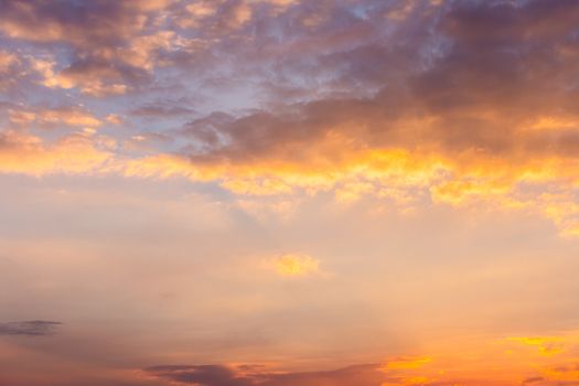 colorful dramatic sky with cloud at sunset