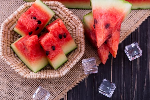 watermelon on wooden background