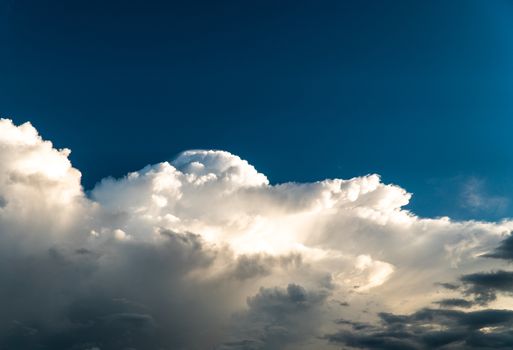 colorful dramatic sky with cloud at sunset