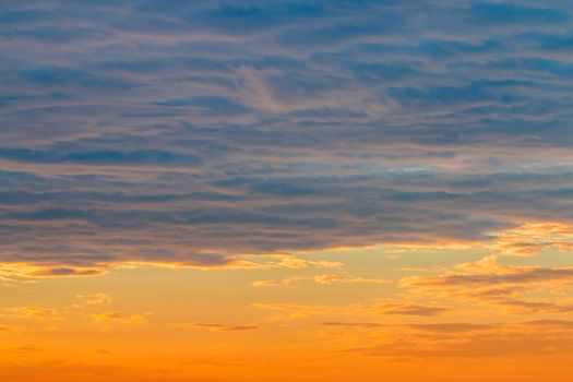 colorful dramatic sky with cloud at sunset