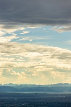 colorful dramatic sky with cloud at sunset