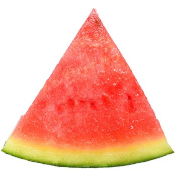 Piece of a ripe watermelon isolated on a white background.