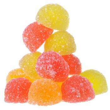 Heap multicolored candy isolated