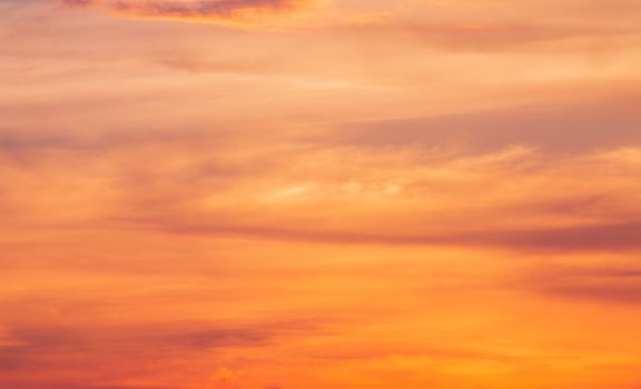 colorful dramatic sky with cloud at sunset