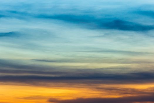 colorful dramatic sky with cloud at sunset