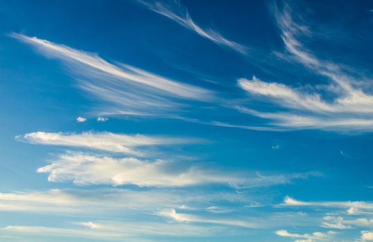 colorful dramatic sky with cloud at sunset