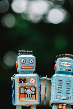 Vintage robot tin toy background