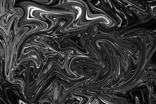 Black and white liquid Paint Marbling texture.