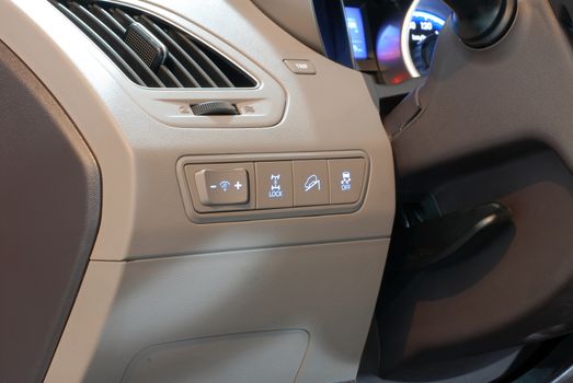 panel with buttons on the control panel of off-road car