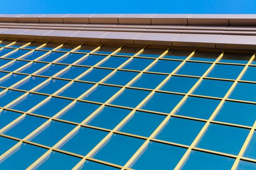 Detail of big reflective windows of a modern architecture building