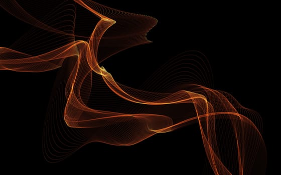 Dark abstract background with a glowing abstract waves, abstract background