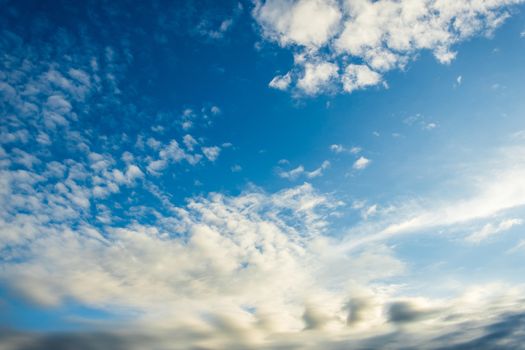 colorful dramatic sky with cloud at sunset