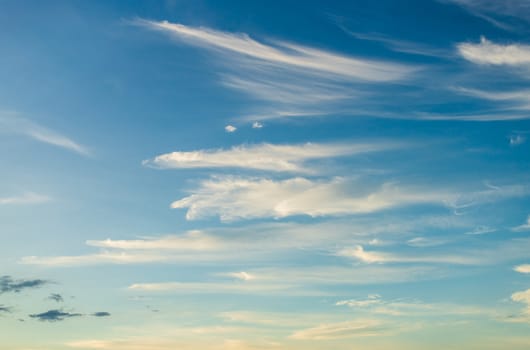 colorful dramatic sky with cloud at sunset