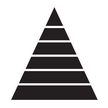 pyramid chart icon on white background. pyramid chart sign.  flat style. pyramid chart icon for your web site design, logo, app, UI.