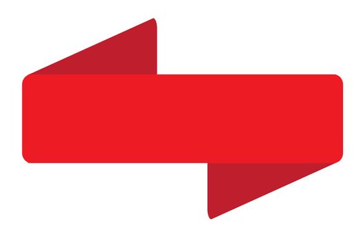 red ribbon banner on white background. red empty retro ribbon banner.