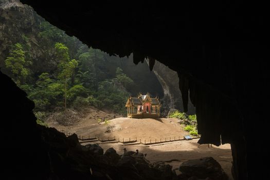 the Khua Kharuehat pavillion of the Tham Phraya Nakhon Cave and Hat Laem Sala in the Khao Sam Roi Yot Nationalpark on the Golf of Thailand south the Town of Hua Hin in Thailand.   Thailand, Hua Hin, November, 2019