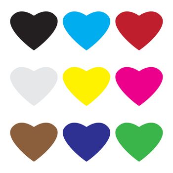 set of valentine hearts symbol. hearts icon on white background.