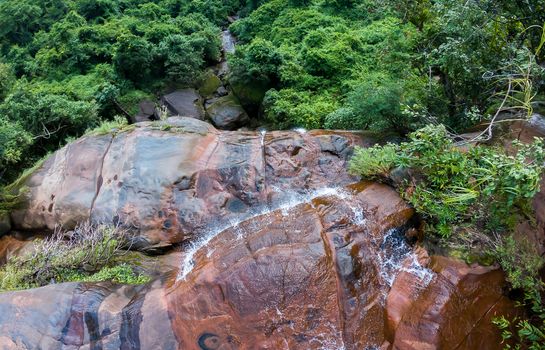 soft water of the stream in the WIMAN THIP Waterfall natural park, Beautiful waterfall in rain forest