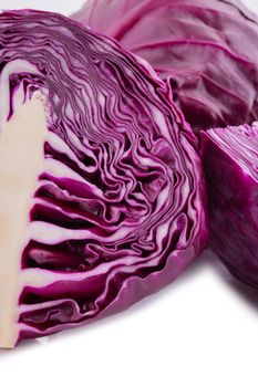 Purple cabbage isolated on white background