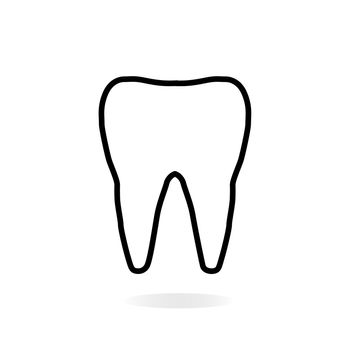 tooth icon on white background. tooth sign.