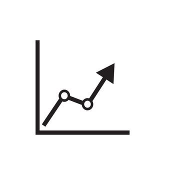 chart icon on white background. chart sign. flat style. growing graph icon for your web site design, logo, app, UI. graph symbol.