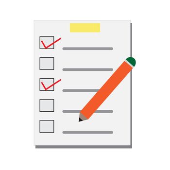 checklist and pen on white background. checklist and pencil. bill dollar icon on white background. flat style. document with pen icon for your web site design, logo, app, UI. sign up symbol. contract document sign. 