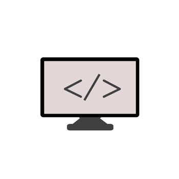 coding icon on white background. coding sign. flat style. code icon for your web site design, logo, app, UI.