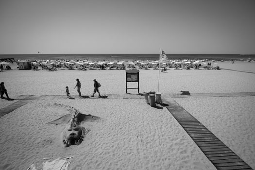 The beach in Albufeira in Portugal Algarve