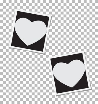 heart photo frame on white background. flat style. heart photo frame sign for your web site design, logo, app, UI. insert your photo symbol.