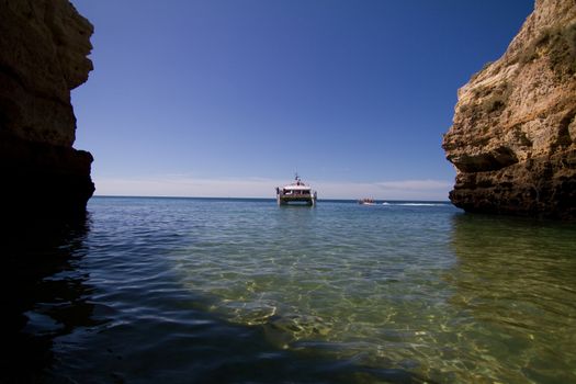 The Algarve in Albufeira Portugal on a boat trip