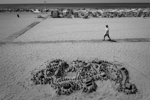 The beach in Albufeira in Portugal Algarve