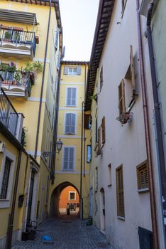 architecture in a street in the historic center of terni