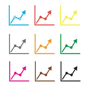 chart icon on white background. chart sign. growing bars graphics sign. flat style.