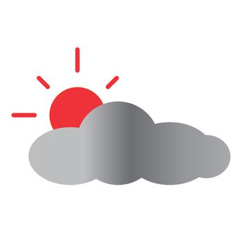 sun and cloud icon on white background. sun and cloud sign. flat style. sun and cloud icon for your web site design, logo, app, UI.